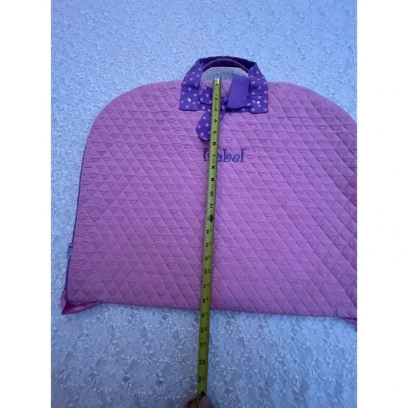 Belvah Beauty Quality Quilted Satiny Travel Garment Bag Isabel Embroidered Pink - Picture 6 of 16